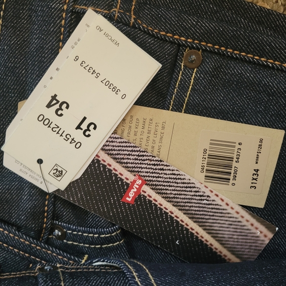 Levi's 511 Selvedge Men's Blue Jeans 31x34 NWT - Picture 3 of 3